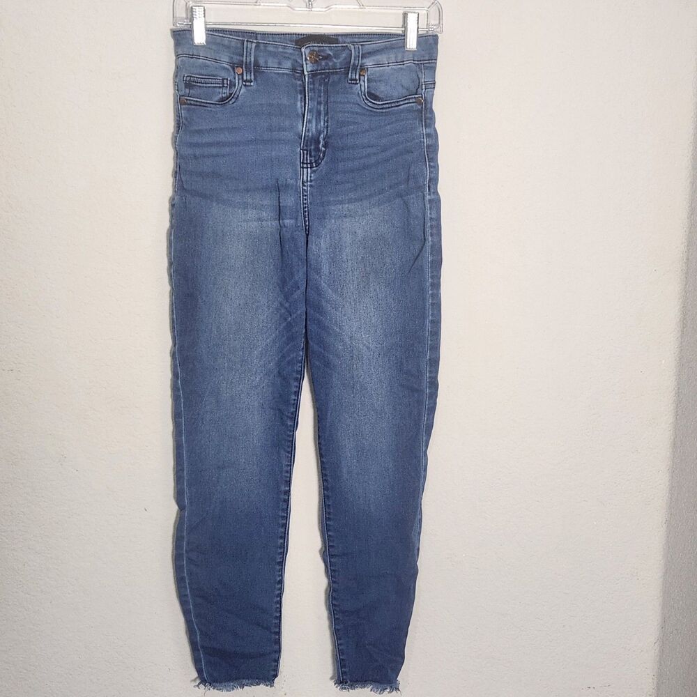Kendall + Kylie Kontour High Rise Skinny Jeans Womens 7/28 Raw Hem Stretch